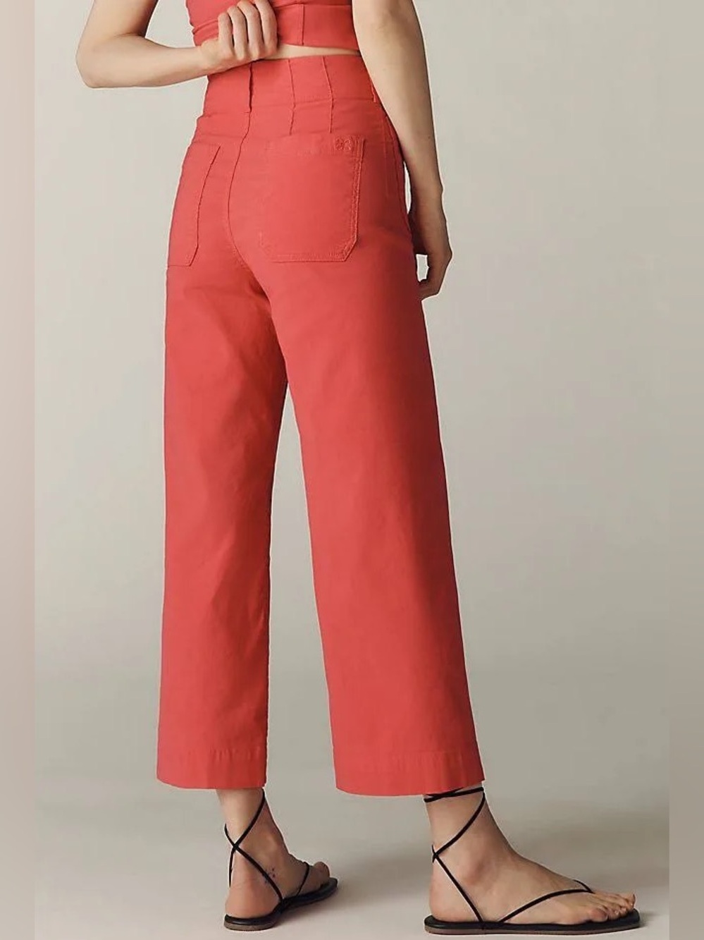 Maeve Anthropologie - The Colette High Waist Wide Leg Orange - Size 26 - Picture 2 of 13